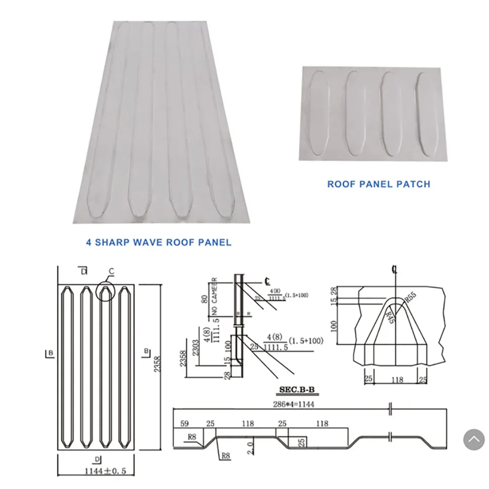 Corten Steel Roof Panels technical drawing